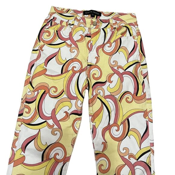 Boston Proper Abstract Mosaic Swirls Womens Size 4 Multicolor Retro Vibe Pants - Picture 2 of 6